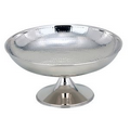 12" Hammered Stainless Steel Footed Bowl